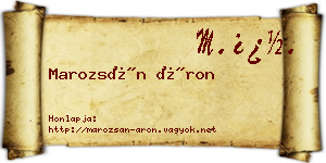 Marozsán Áron névjegykártya