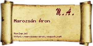 Marozsán Áron névjegykártya