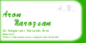 aron marozsan business card